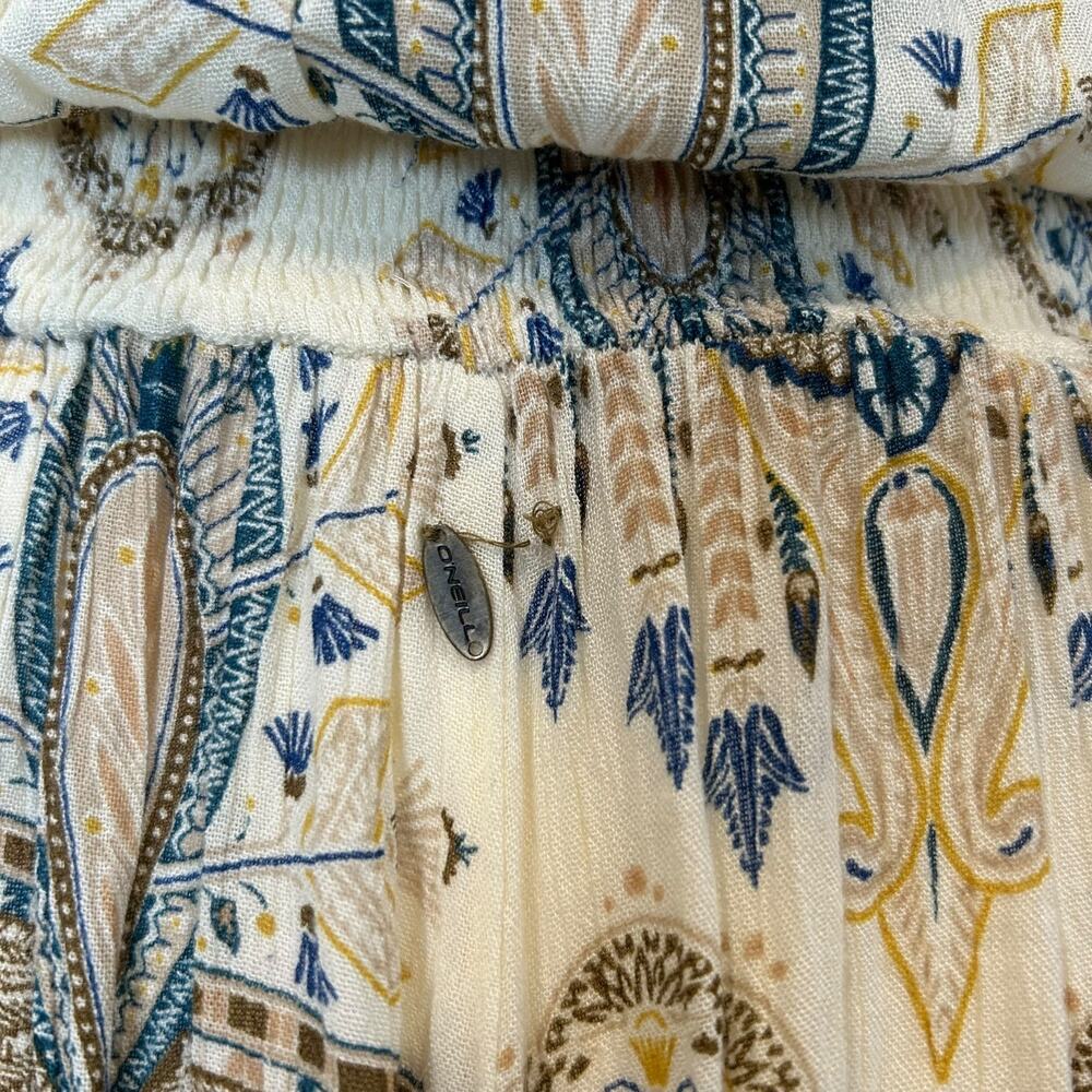 O’Neill Y2K Grecian Print Rayon Maxi Dress Double Slits XS - Picture 15 of 16